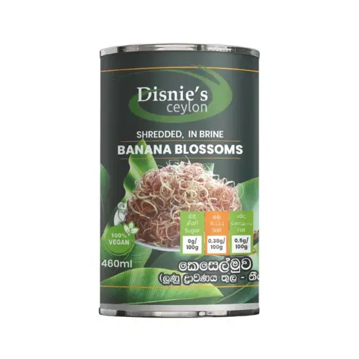 Banana Blossoms කෙසෙල්මුව வாழைப்பூ (Shredded) in Brine 460ml can 